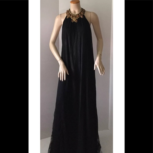 Alice&Olivia Ravi Black Stunning Embellished Neck - Picture 4 of 8